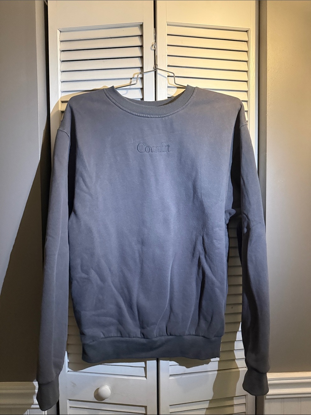 Comfort Embroidered Crewneck Sweatshirt - Charcoal